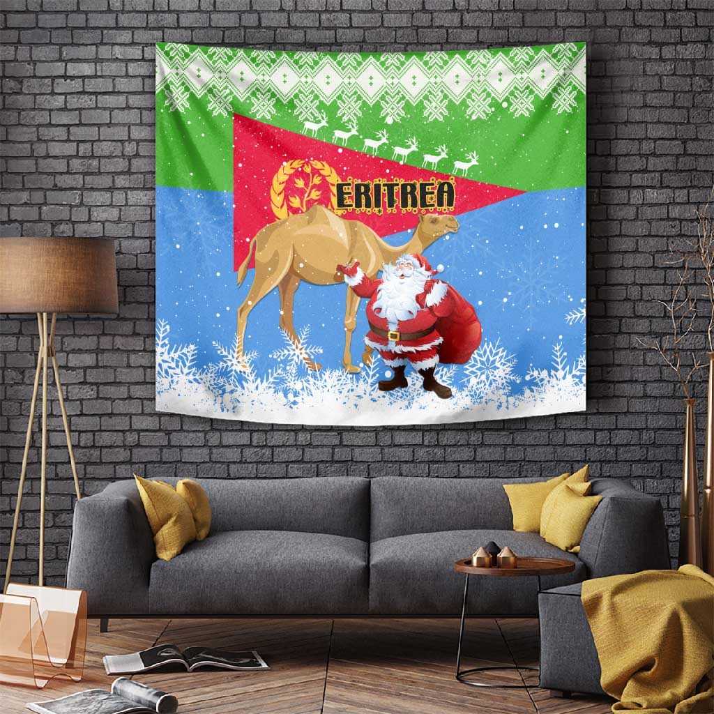 Eritrea Christmas Tapestry with Santa Claus and Dromedary Camel LT01