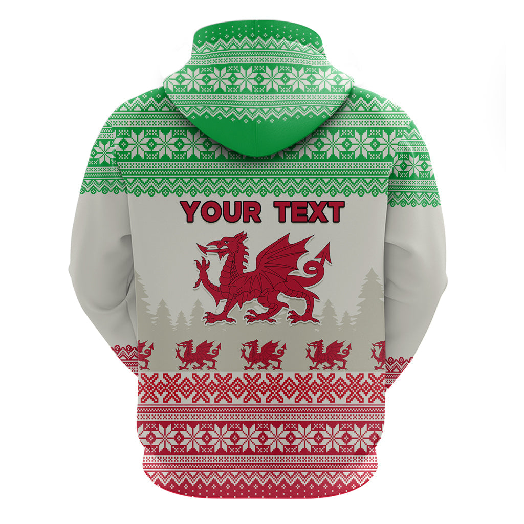 Custom Wales Christmas Hoodie Nadolig Llawen Welsh Dragon LT01