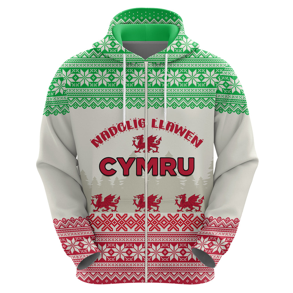 Custom Wales Christmas Hoodie Nadolig Llawen Welsh Dragon LT01