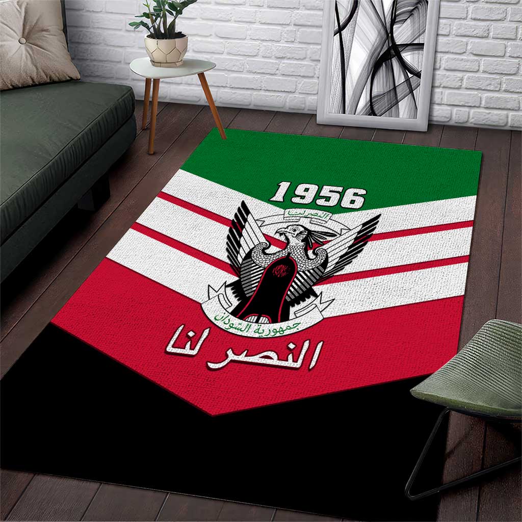 Sudan Independence Day Area Rug with Sudanese Secretary Bird LT01