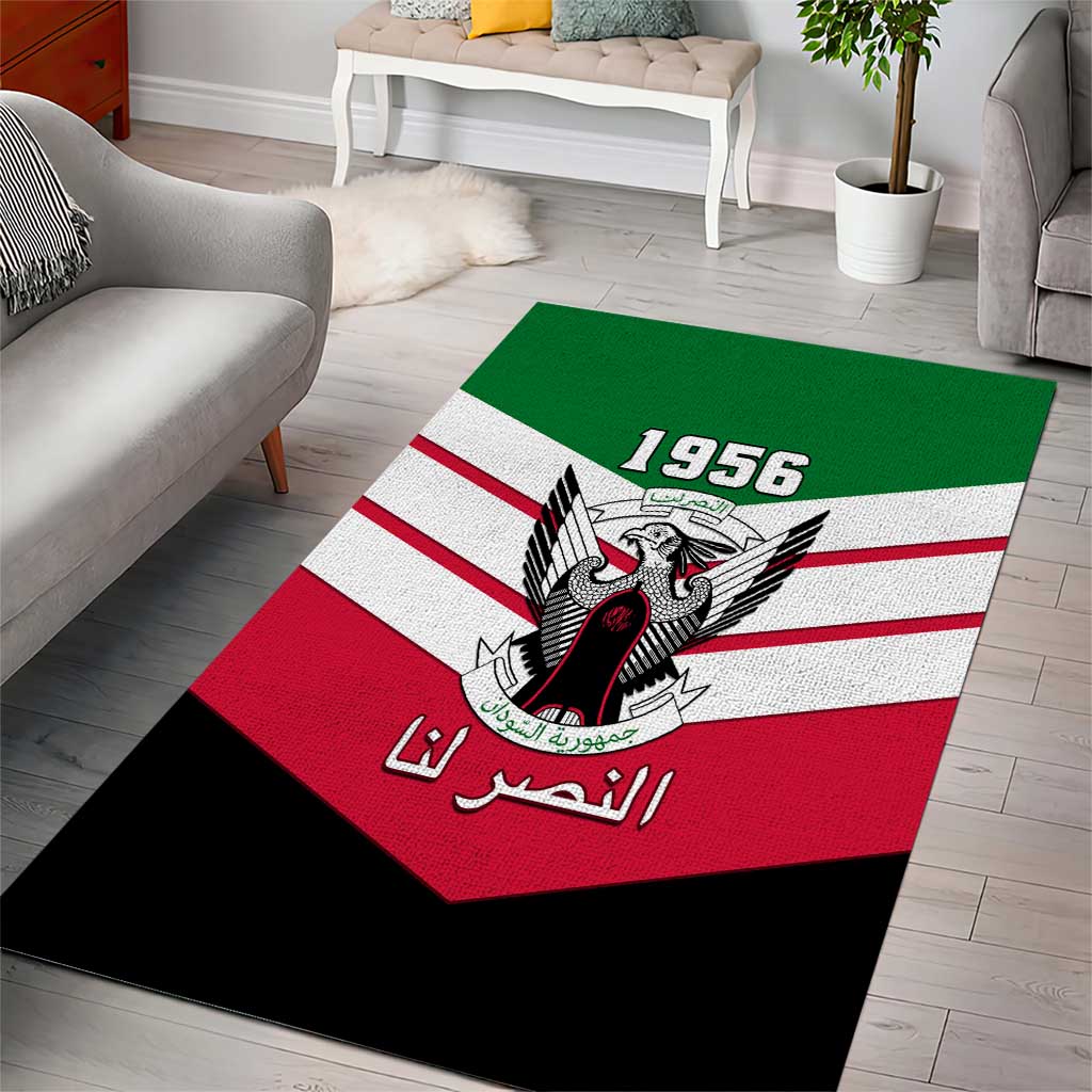 Sudan Independence Day Area Rug with Sudanese Secretary Bird LT01