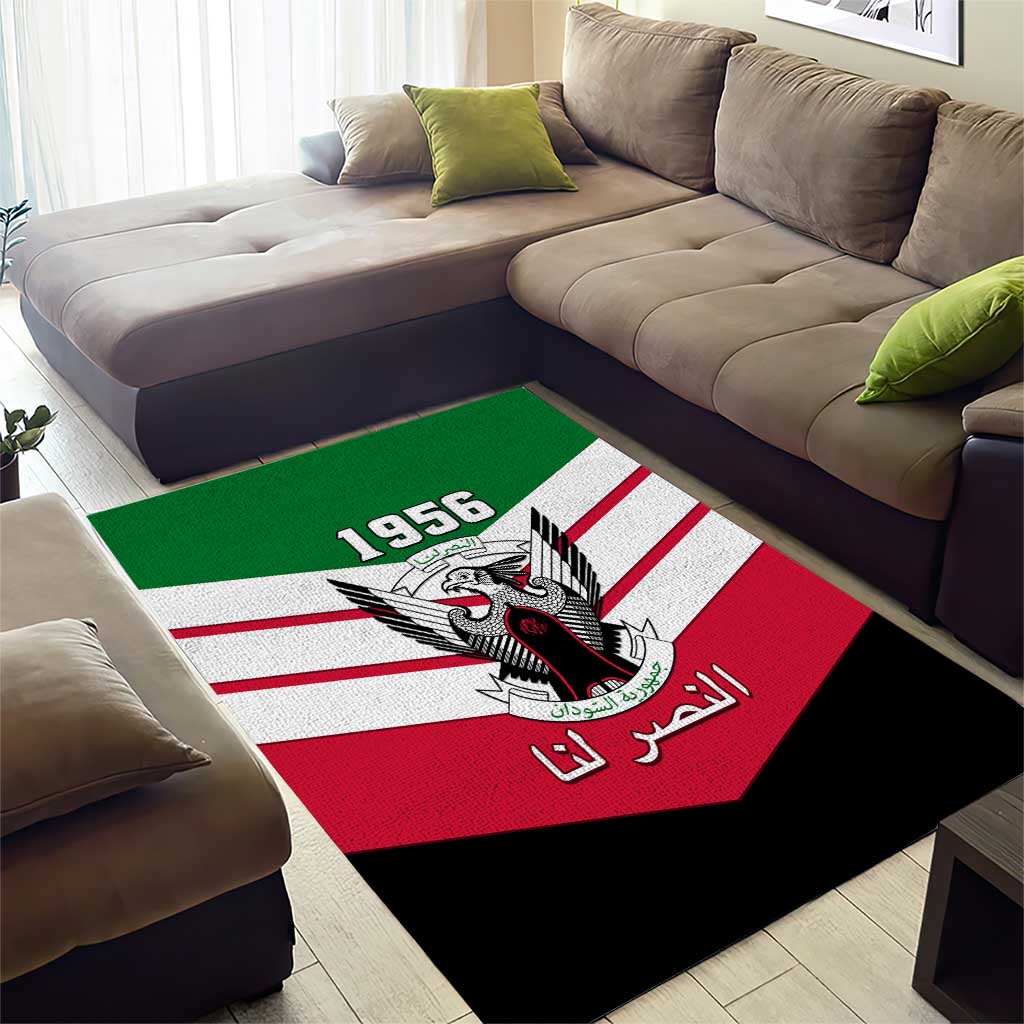 Sudan Independence Day Area Rug with Sudanese Secretary Bird LT01