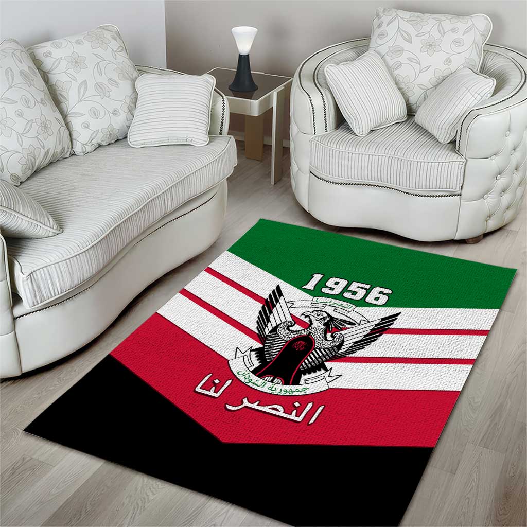 Sudan Independence Day Area Rug with Sudanese Secretary Bird LT01