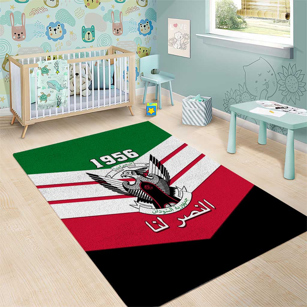 Sudan Independence Day Area Rug with Sudanese Secretary Bird LT01