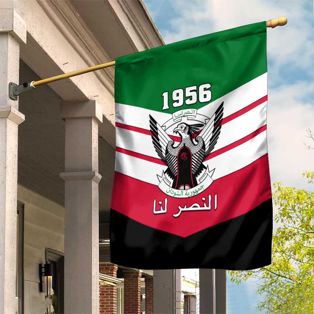 Sudan Independence Day Garden Flag with Sudanese Secretary Bird LT01