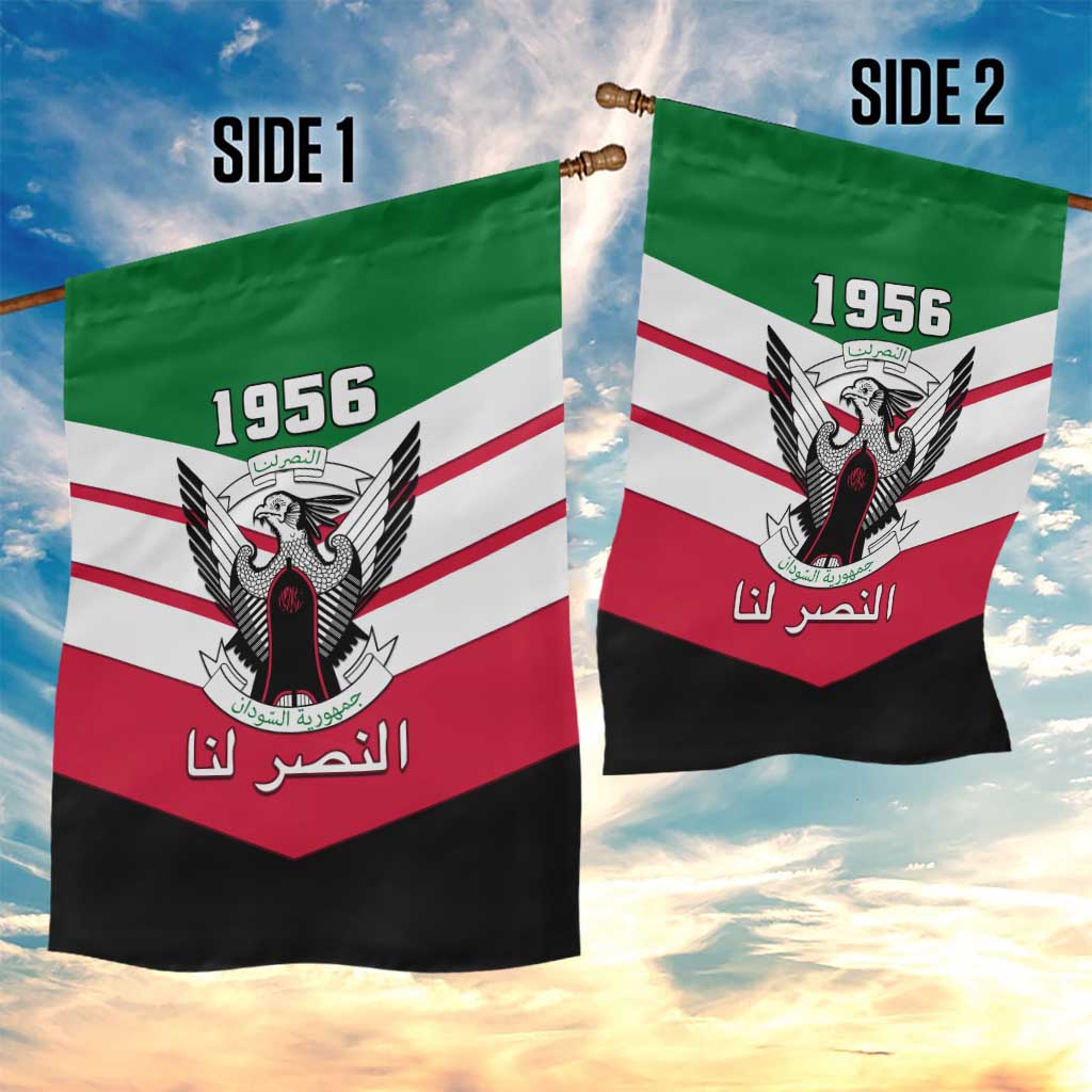 Sudan Independence Day Garden Flag with Sudanese Secretary Bird LT01