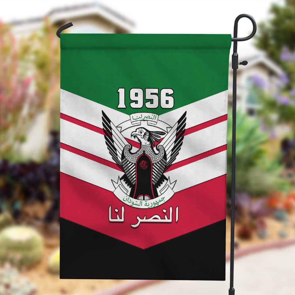 Sudan Independence Day Garden Flag with Sudanese Secretary Bird LT01