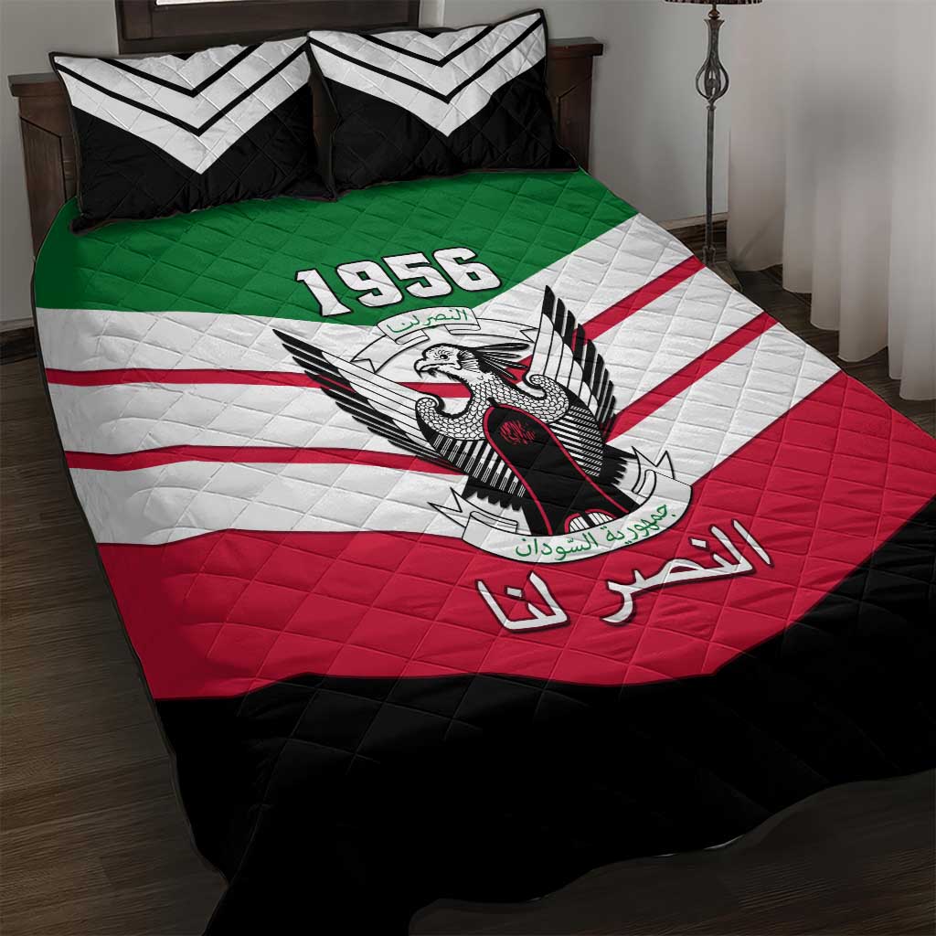 Sudan Independence Day Quilt Bed Set with Sudanese Secretary Bird LT01