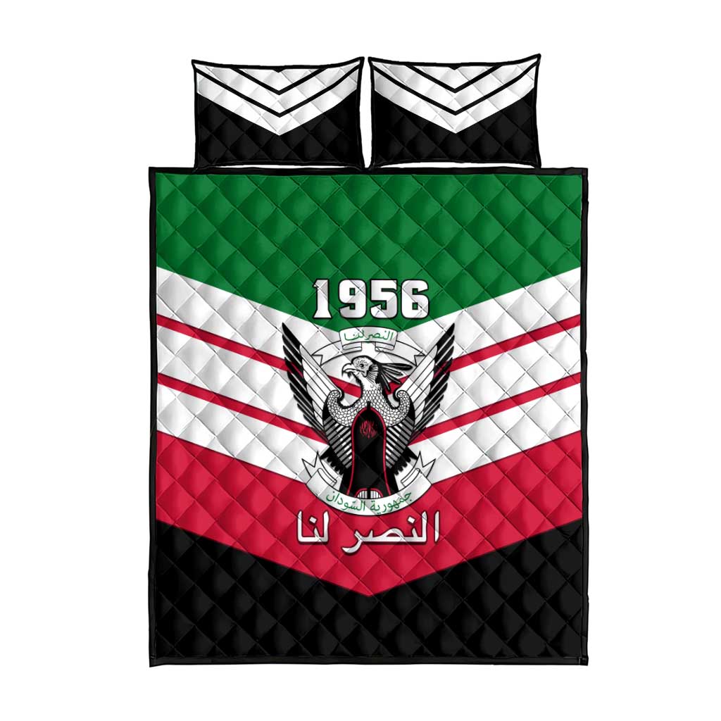 Sudan Independence Day Quilt Bed Set with Sudanese Secretary Bird LT01