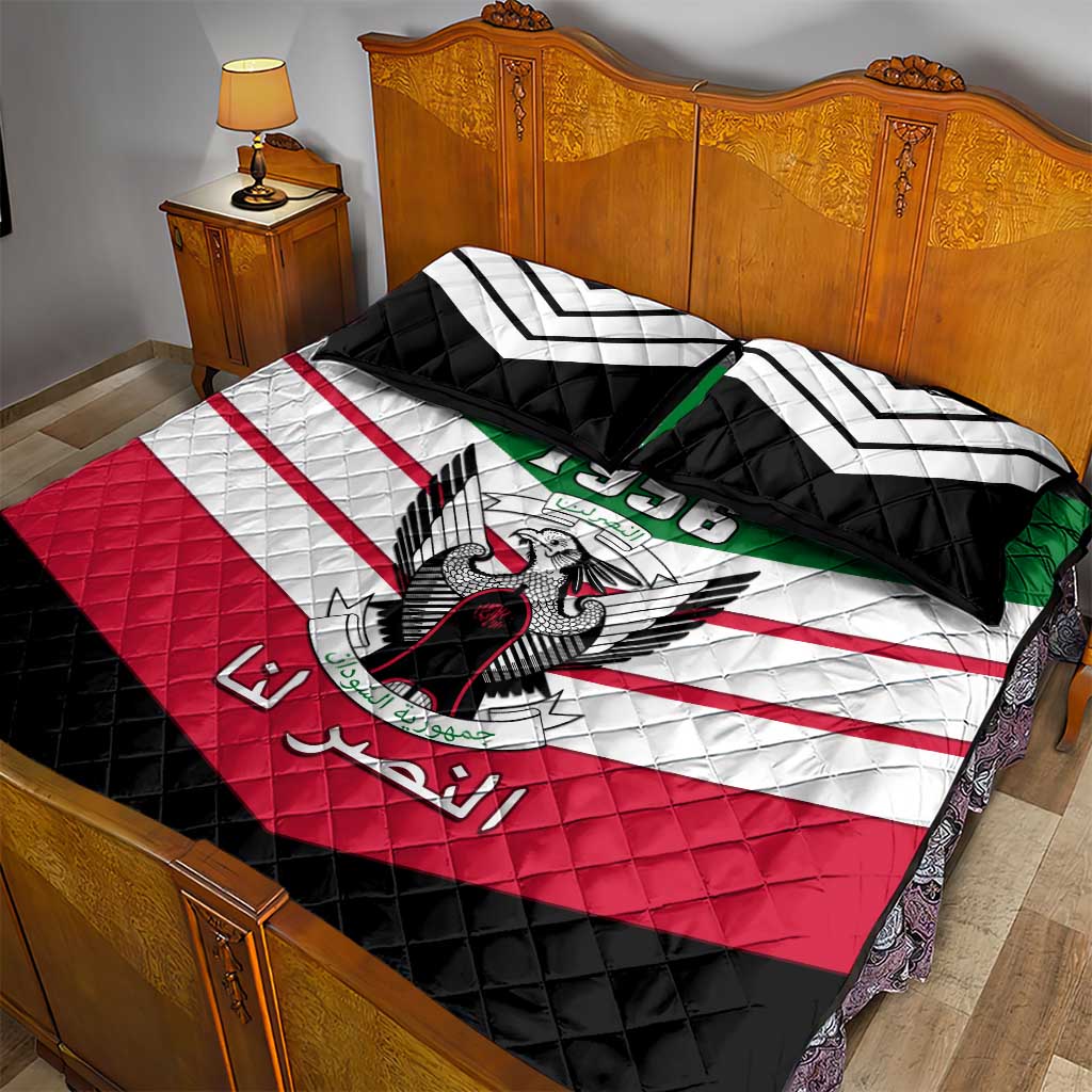 Sudan Independence Day Quilt Bed Set with Sudanese Secretary Bird LT01