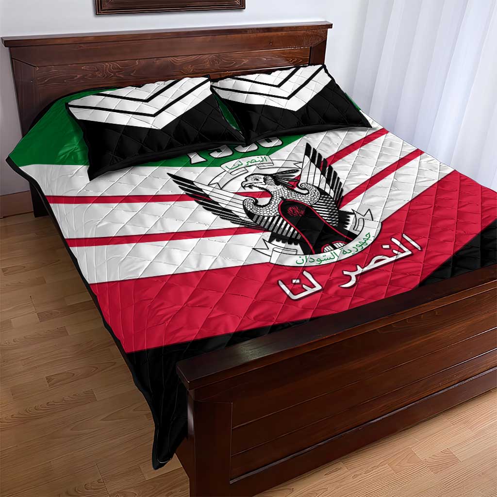 Sudan Independence Day Quilt Bed Set with Sudanese Secretary Bird LT01