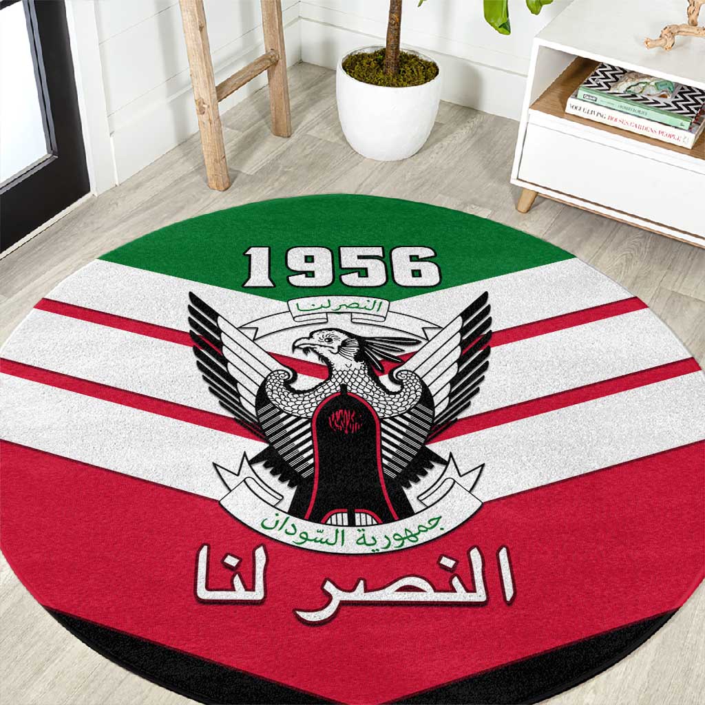 Sudan Independence Day Round Carpet with Sudanese Secretary Bird LT01