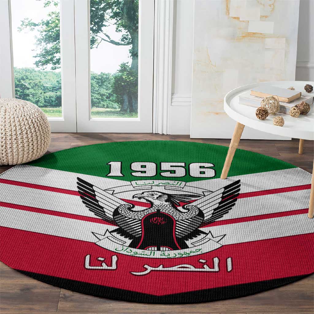 Sudan Independence Day Round Carpet with Sudanese Secretary Bird LT01