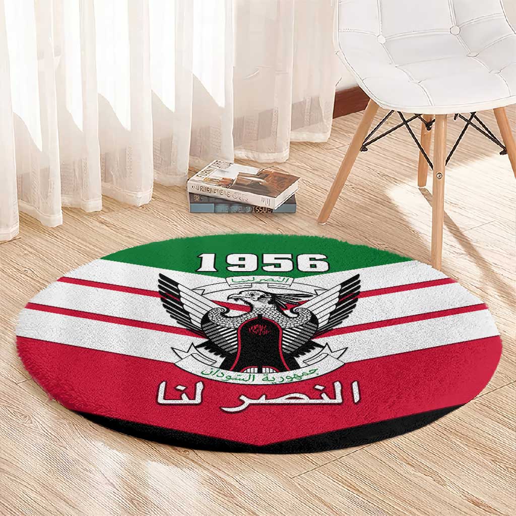 Sudan Independence Day Round Carpet with Sudanese Secretary Bird LT01