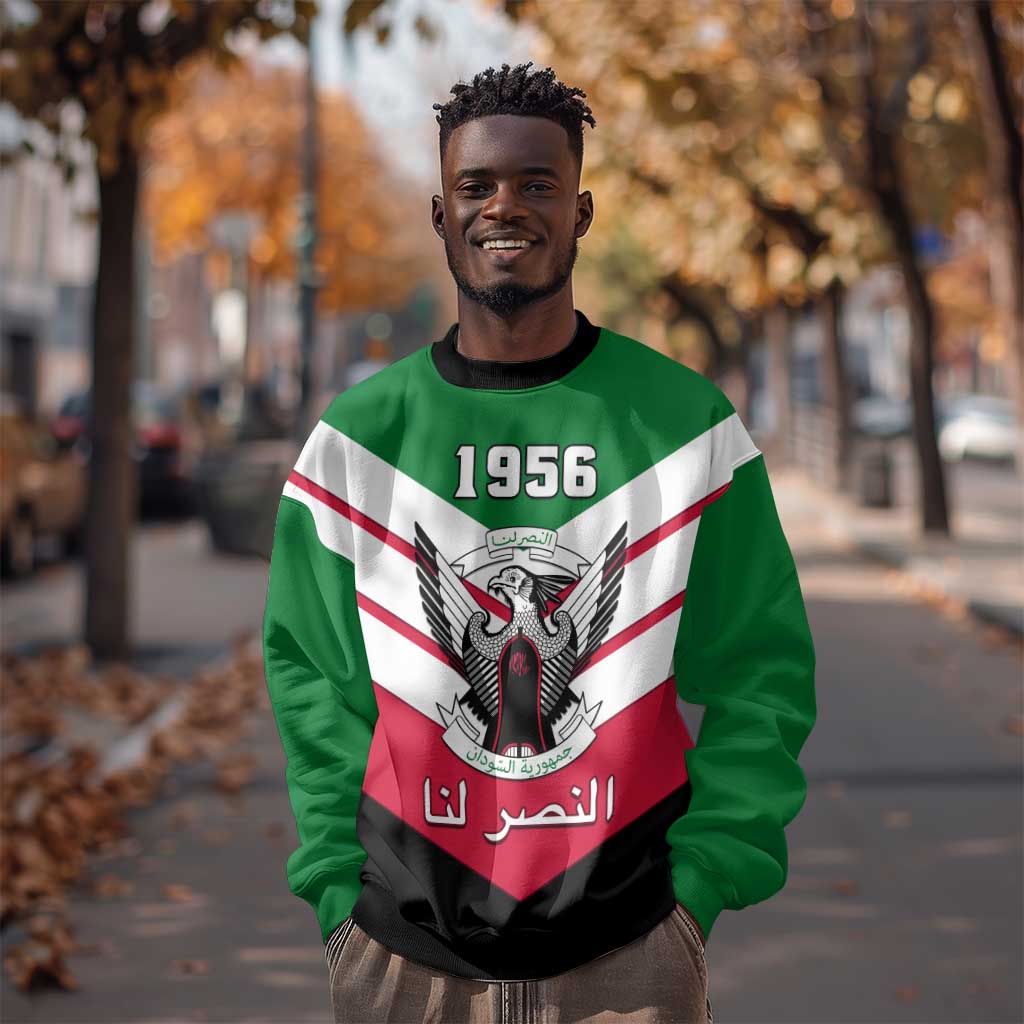 Sudan Independence Day Sweatshirt with Sudanese Secretary Bird LT01