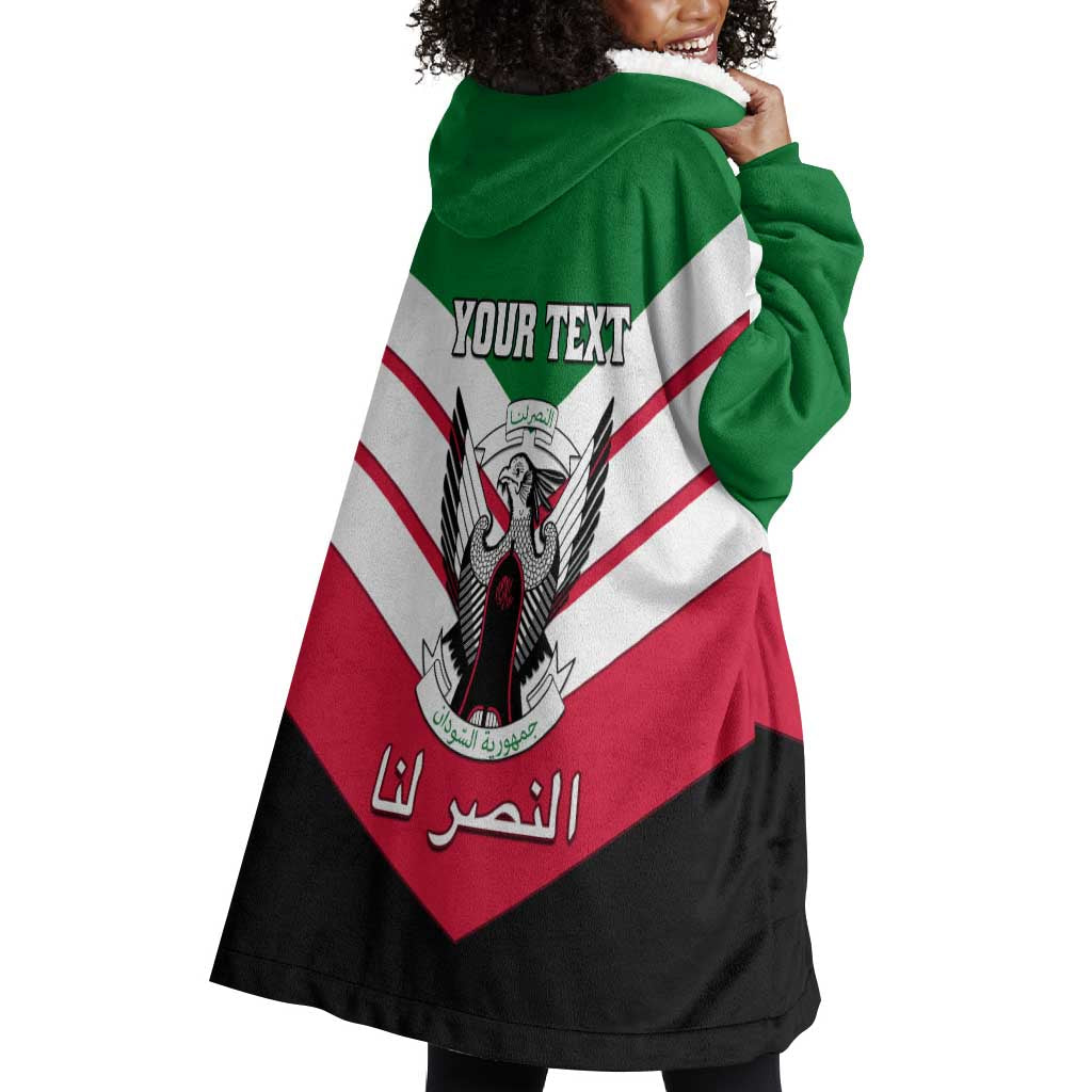 Sudan Independence Day Wearable Blanket Hoodie with Sudanese Secretary Bird LT01
