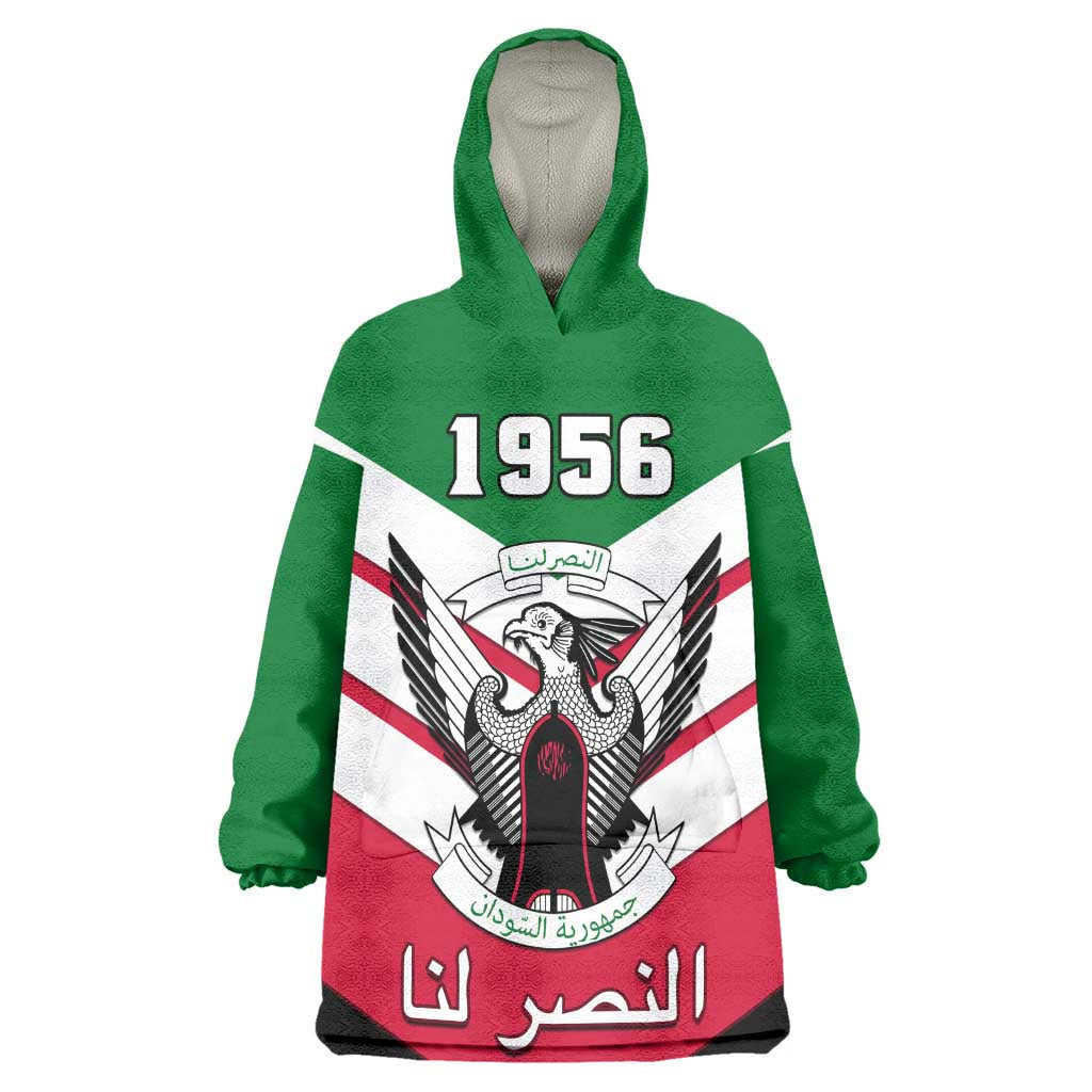 Sudan Independence Day Wearable Blanket Hoodie with Sudanese Secretary Bird LT01