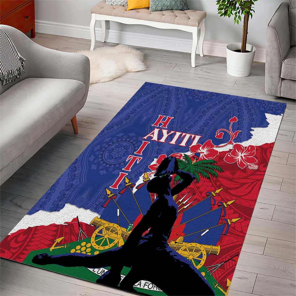 Personalised Afro Haiti Le Marron Inconnu Area Rug Dashiki Mix Polynesian Pattern LT01