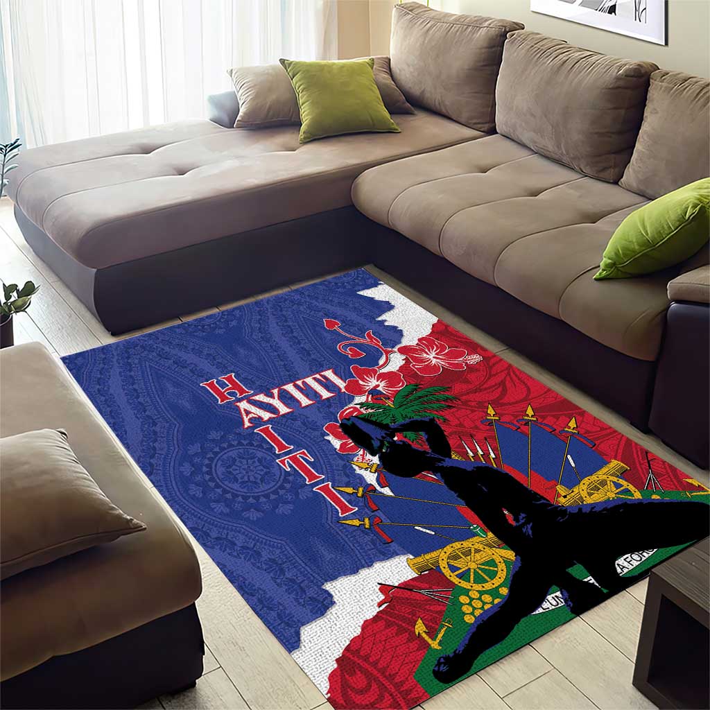 Personalised Afro Haiti Le Marron Inconnu Area Rug Dashiki Mix Polynesian Pattern LT01