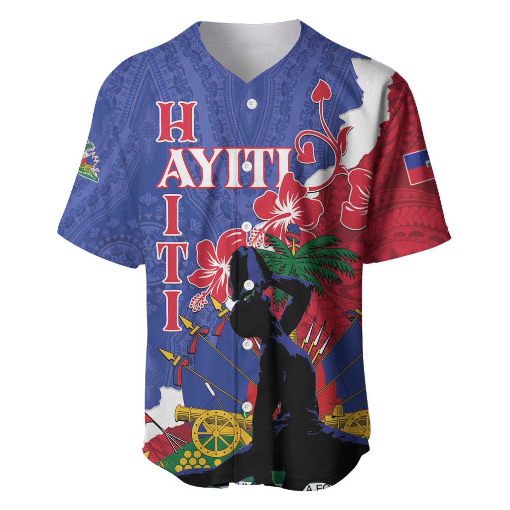 Personalised Afro Haiti Le Marron Inconnu Baseball Jersey Dashiki Mix Polynesian Pattern LT01