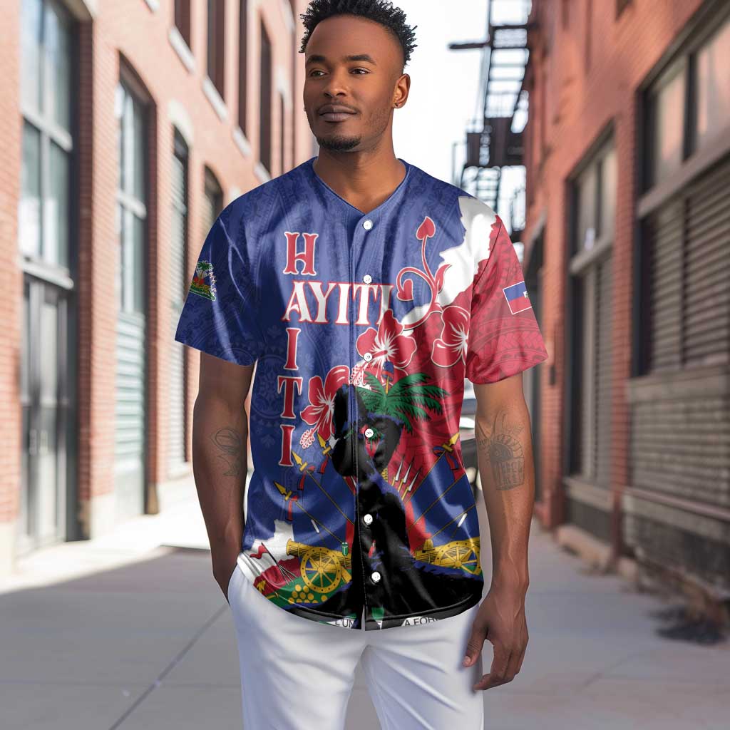 Personalised Afro Haiti Le Marron Inconnu Baseball Jersey Dashiki Mix Polynesian Pattern LT01