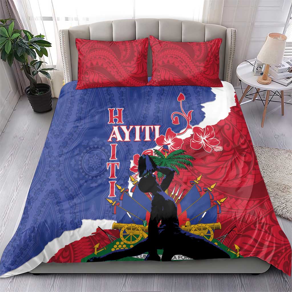 Personalised Afro Haiti Le Marron Inconnu Bedding Set Dashiki Mix Polynesian Pattern LT01