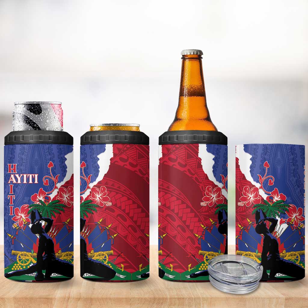Personalised Afro Haiti Le Marron Inconnu 4 in 1 Can Cooler Tumbler Dashiki Mix Polynesian Pattern LT01