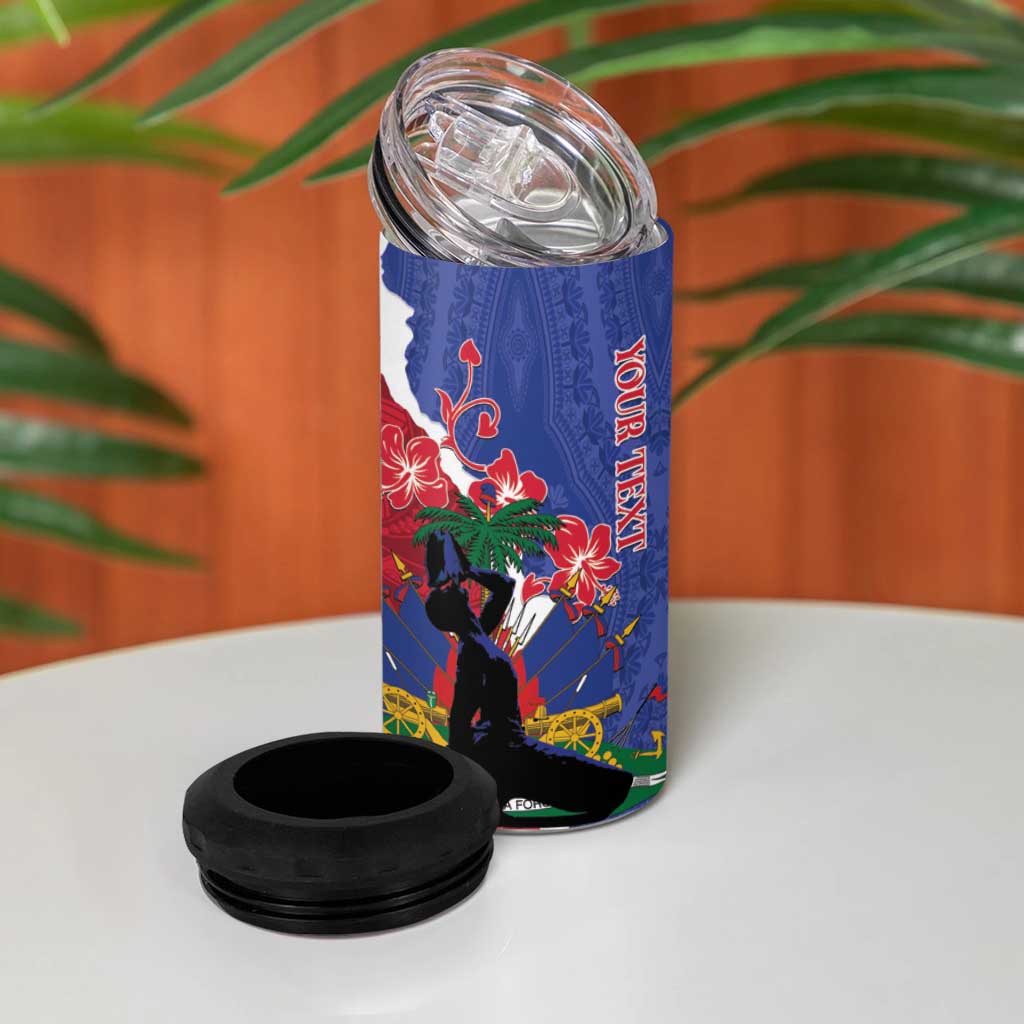 Personalised Afro Haiti Le Marron Inconnu 4 in 1 Can Cooler Tumbler Dashiki Mix Polynesian Pattern LT01