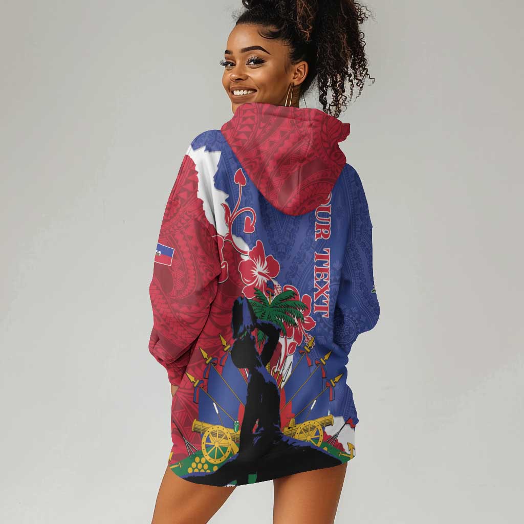 Personalised Afro Haiti Le Marron Inconnu Hoodie Dress Dashiki Mix Polynesian Pattern LT01