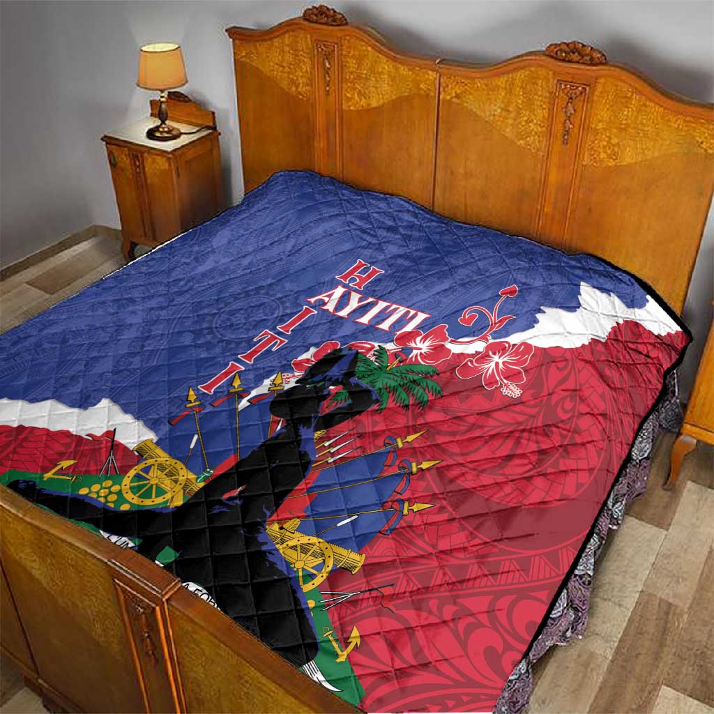 Personalised Afro Haiti Le Marron Inconnu Quilt Dashiki Mix Polynesian Pattern LT01