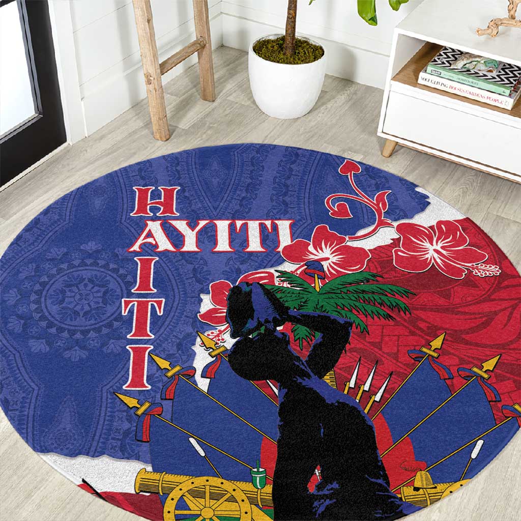 Personalised Afro Haiti Le Marron Inconnu Round Carpet Dashiki Mix Polynesian Pattern LT01