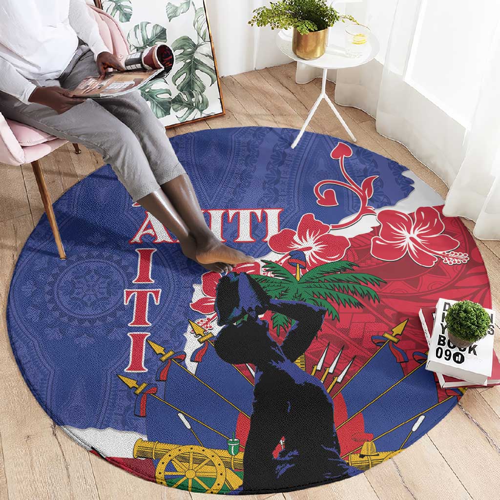 Personalised Afro Haiti Le Marron Inconnu Round Carpet Dashiki Mix Polynesian Pattern LT01