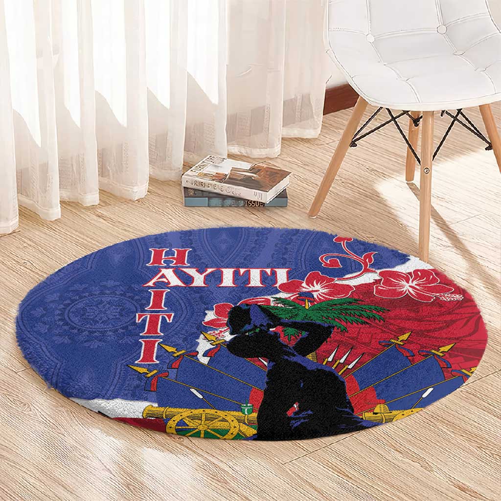 Personalised Afro Haiti Le Marron Inconnu Round Carpet Dashiki Mix Polynesian Pattern LT01