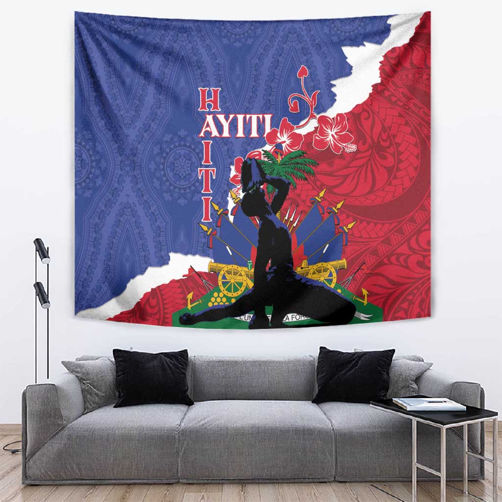 Personalised Afro Haiti Le Marron Inconnu Tapestry Dashiki Mix Polynesian Pattern LT01