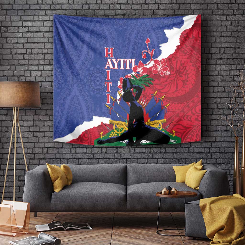 Personalised Afro Haiti Le Marron Inconnu Tapestry Dashiki Mix Polynesian Pattern LT01