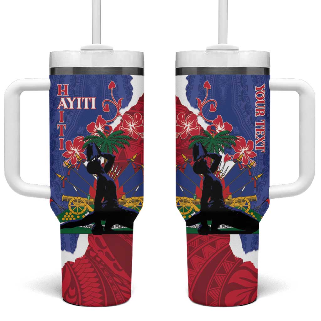 Personalised Afro Haiti Le Marron Inconnu Tumbler With Handle Dashiki Mix Polynesian Pattern LT01