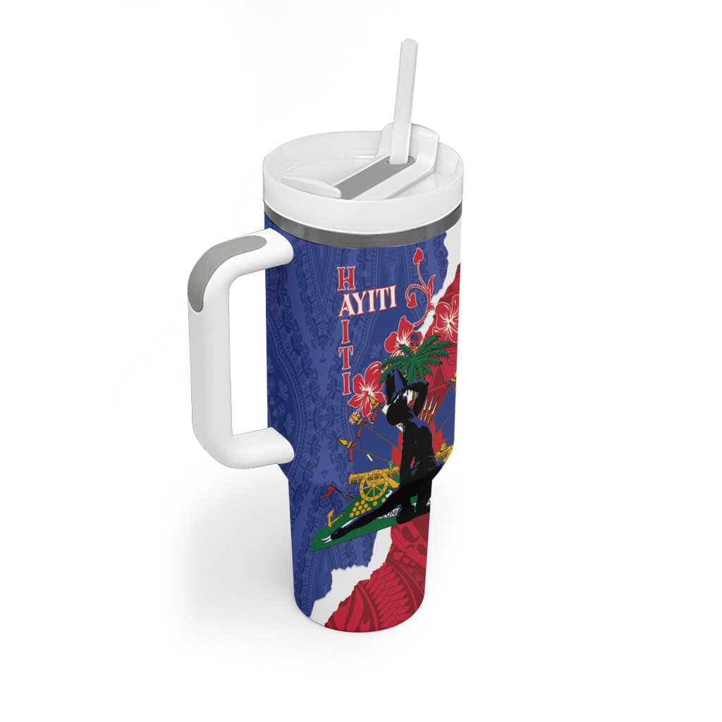 Personalised Afro Haiti Le Marron Inconnu Tumbler With Handle Dashiki Mix Polynesian Pattern LT01