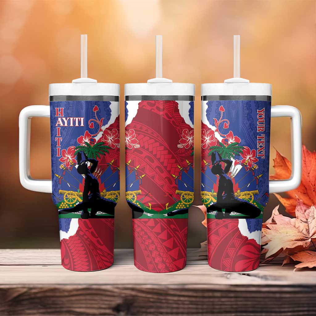 Personalised Afro Haiti Le Marron Inconnu Tumbler With Handle Dashiki Mix Polynesian Pattern LT01