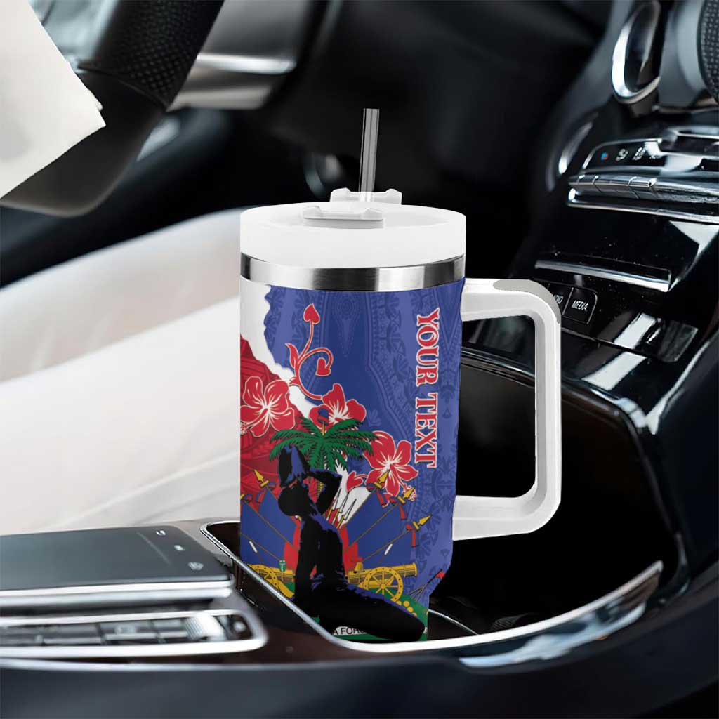 Personalised Afro Haiti Le Marron Inconnu Tumbler With Handle Dashiki Mix Polynesian Pattern LT01