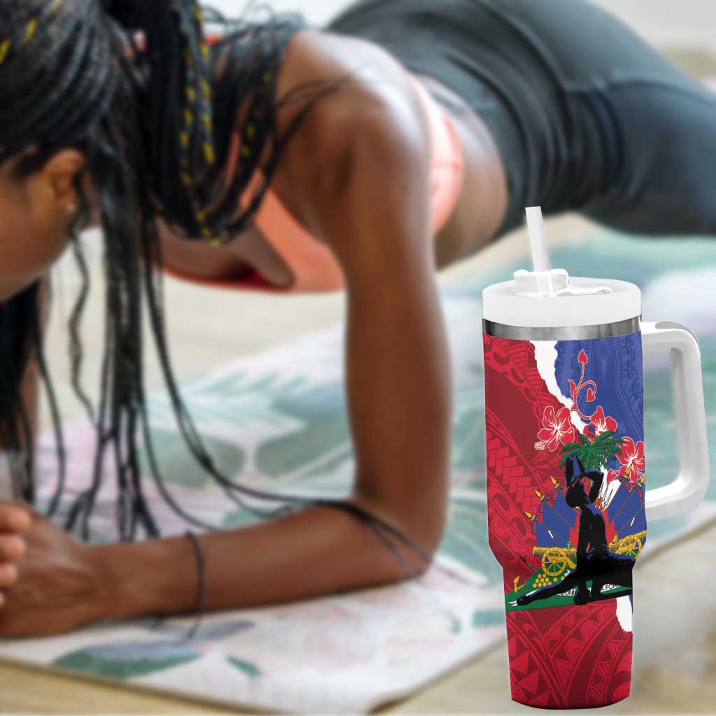 Personalised Afro Haiti Le Marron Inconnu Tumbler With Handle Dashiki Mix Polynesian Pattern LT01