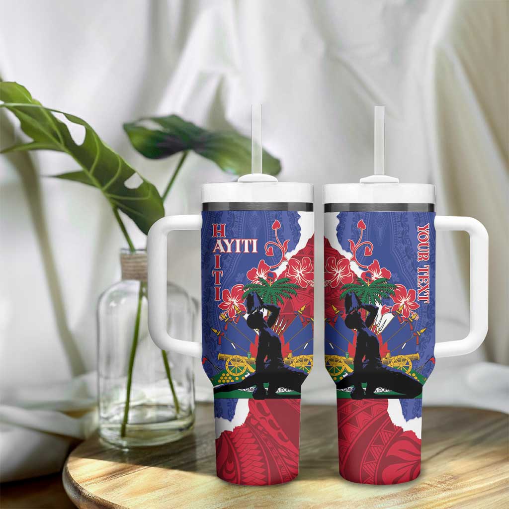 Personalised Afro Haiti Le Marron Inconnu Tumbler With Handle Dashiki Mix Polynesian Pattern LT01