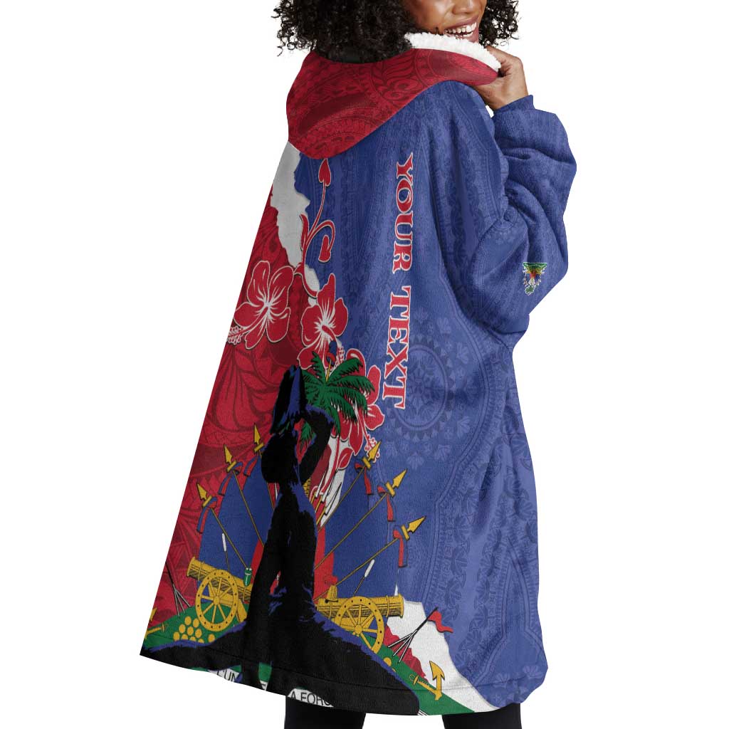 Personalised Afro Haiti Le Marron Inconnu Wearable Blanket Hoodie Dashiki Mix Polynesian Pattern LT01