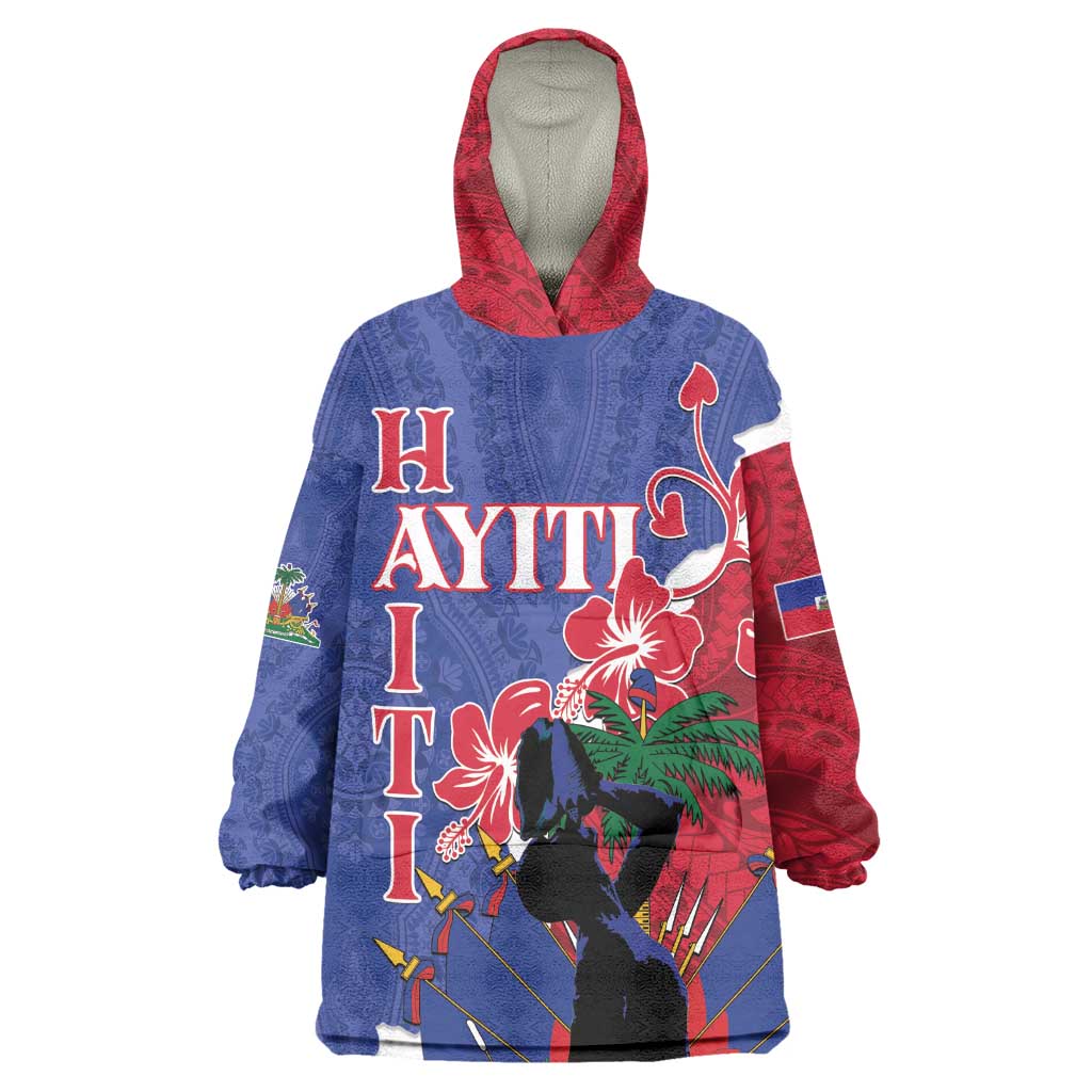 Personalised Afro Haiti Le Marron Inconnu Wearable Blanket Hoodie Dashiki Mix Polynesian Pattern LT01