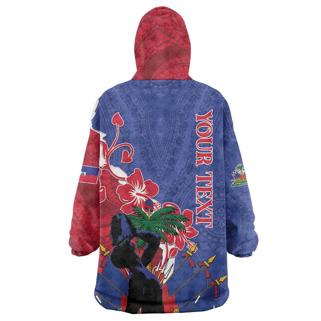 Personalised Afro Haiti Le Marron Inconnu Wearable Blanket Hoodie Dashiki Mix Polynesian Pattern LT01