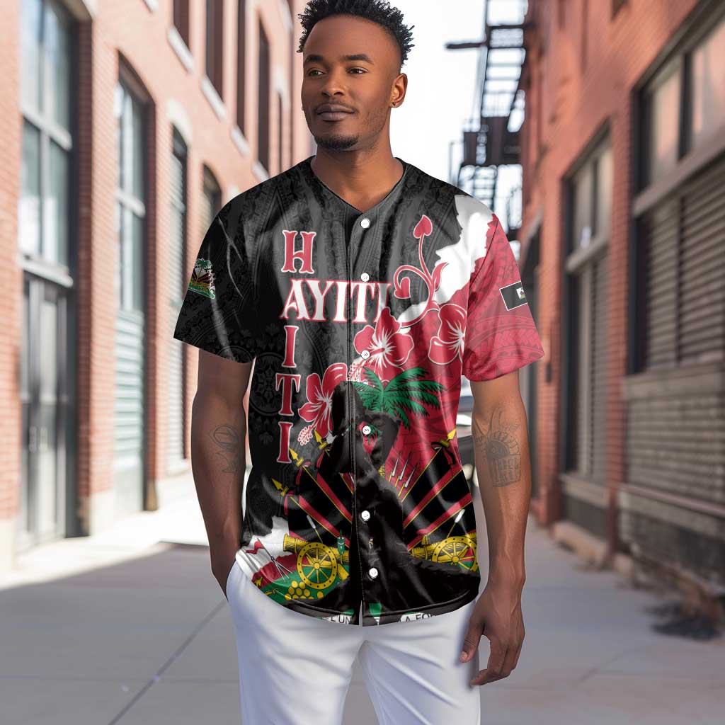 Personalised Afro Ayiti Neg Marron Baseball Jersey Dashiki Mix Polynesian Pattern LT01