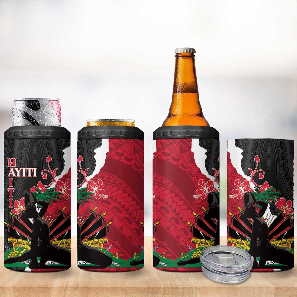 Personalised Afro Ayiti Neg Marron 4 in 1 Can Cooler Tumbler Dashiki Mix Polynesian Pattern LT01