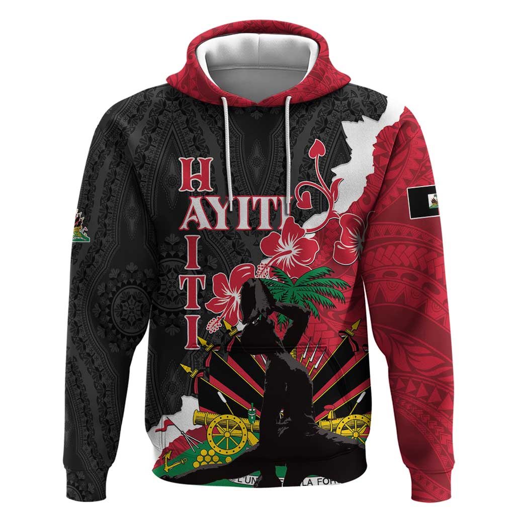 Personalised Ayiti Neg Marron Hoodie Dashiki Mix Polynesian Pattern LT01