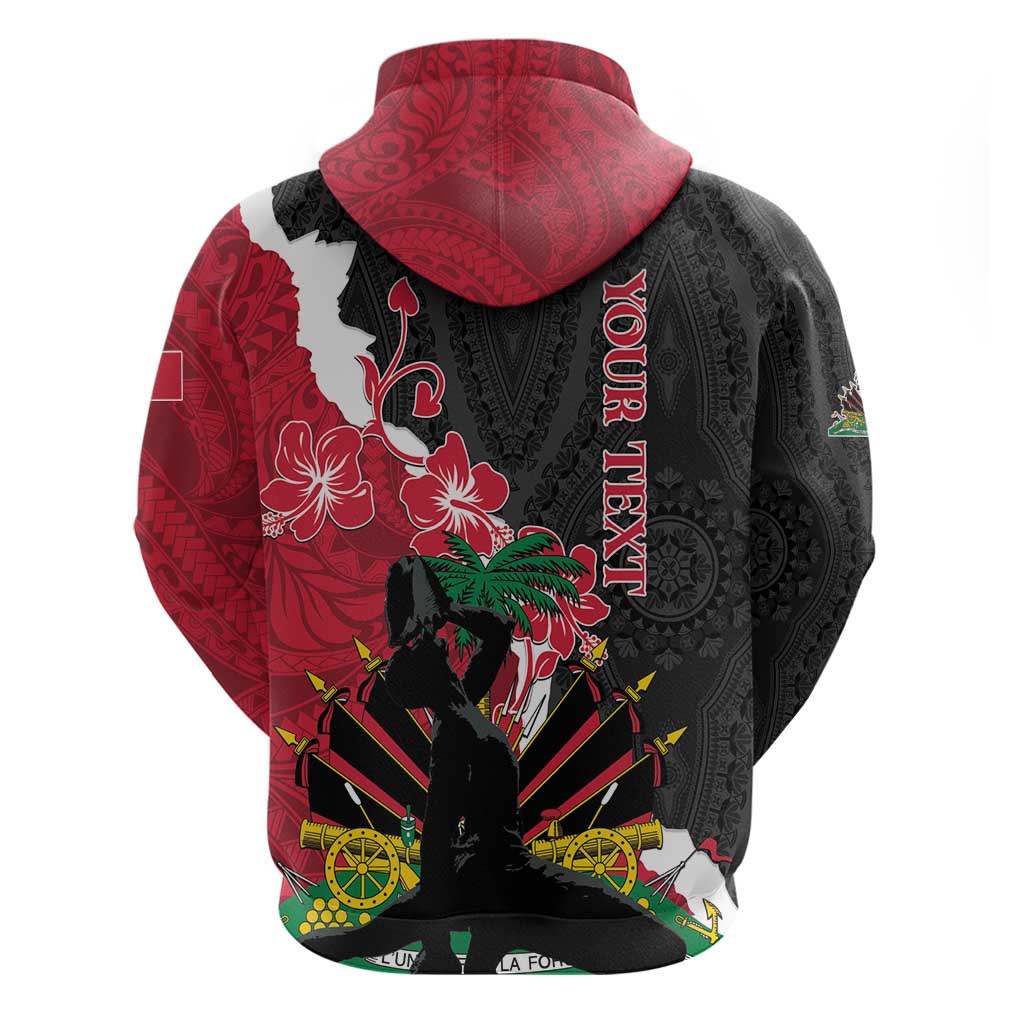 Personalised Ayiti Neg Marron Hoodie Dashiki Mix Polynesian Pattern LT01