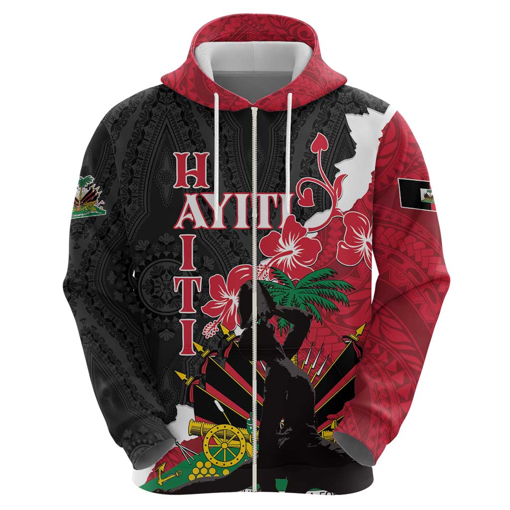 Personalised Ayiti Neg Marron Hoodie Dashiki Mix Polynesian Pattern LT01