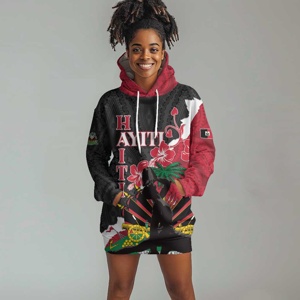 Personalised Afro Ayiti Neg Marron Hoodie Dress Dashiki Mix Polynesian Pattern LT01